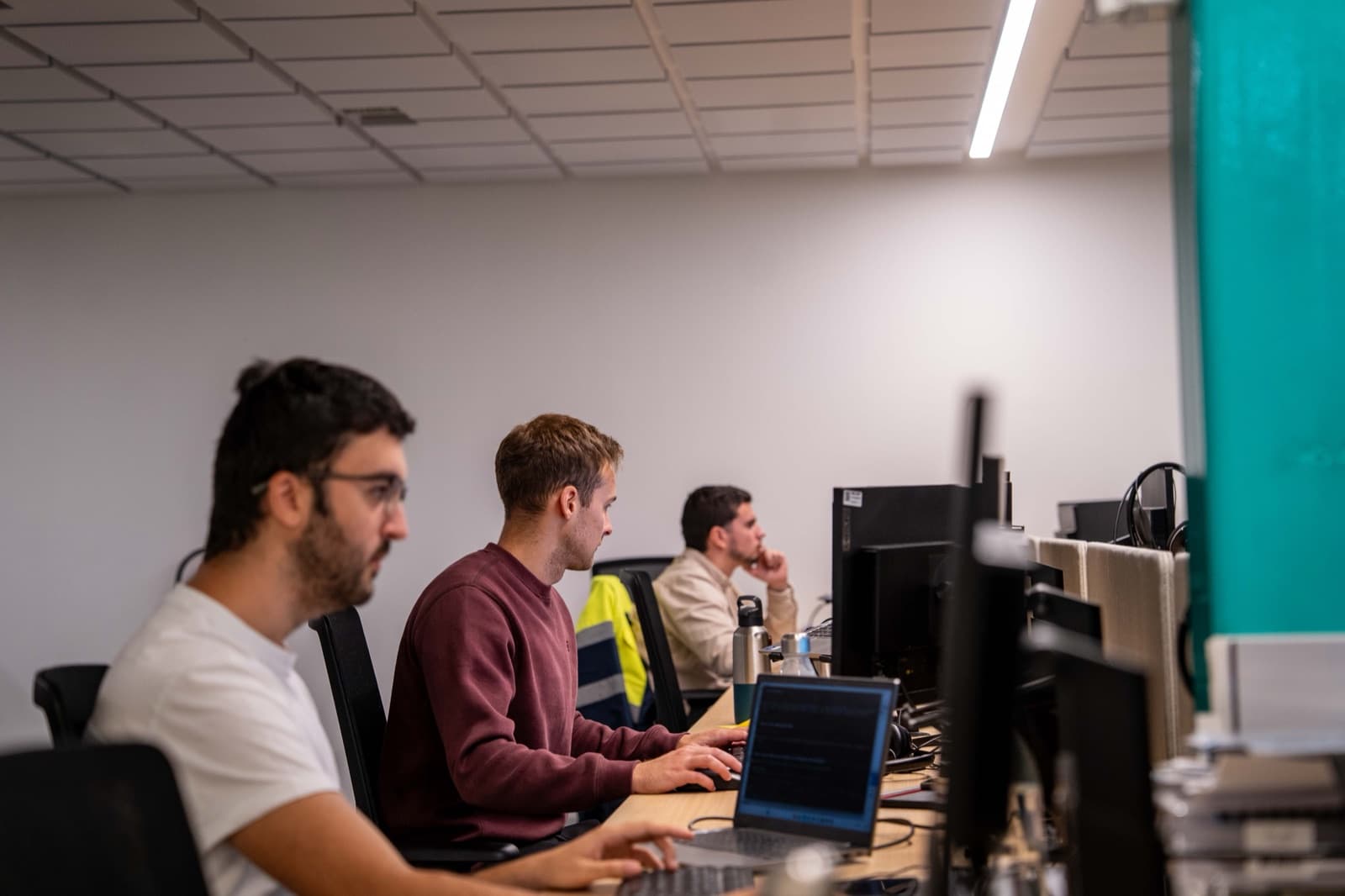 Engineering team working at their desks