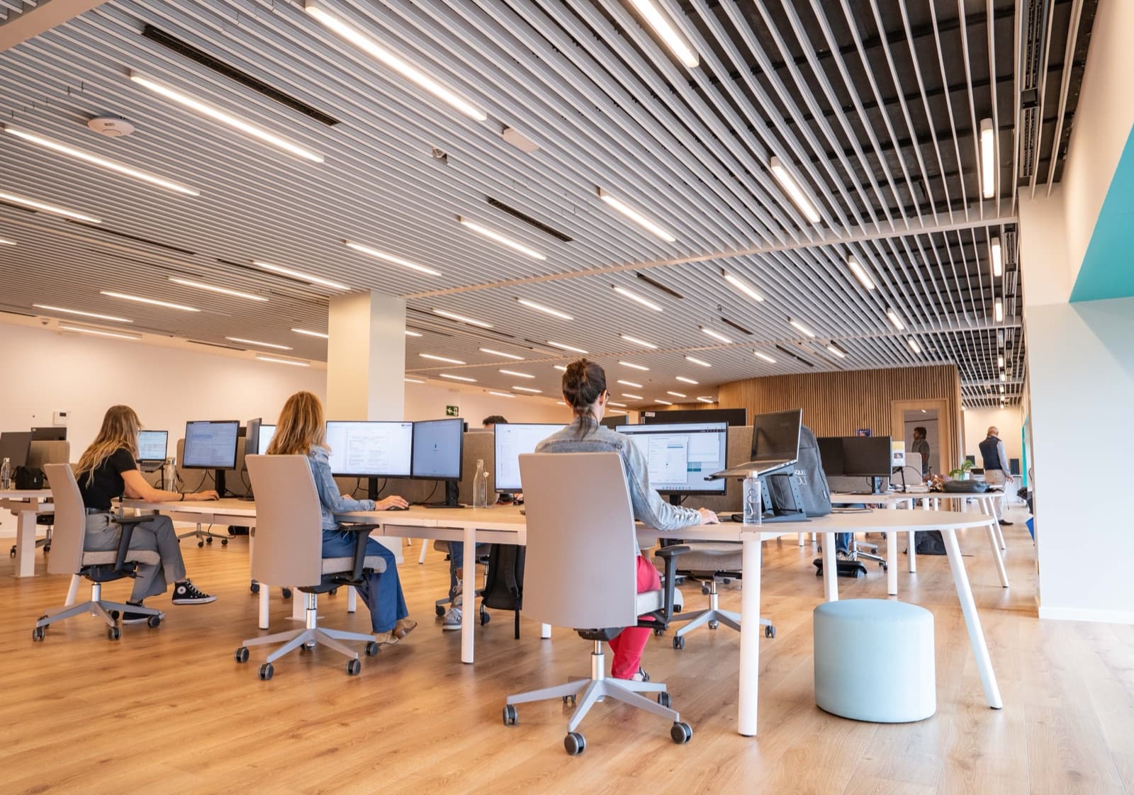 Team working at the open-plan office